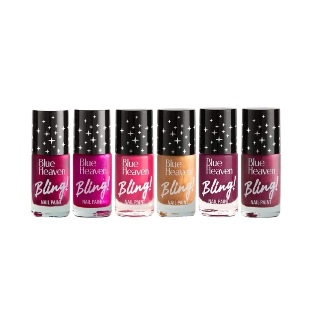 Blue Heaven Bling Nail Paint - Hot Glam Edition (6Pcs) - Blue Heaven