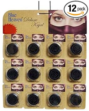 Blue Heaven Deluxe Gel Kajal (2 G, Black) (Set Of 12 Pc), Natural Finish