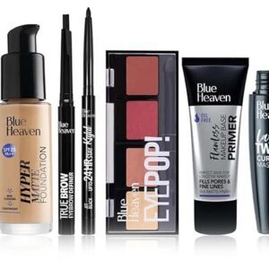 Blue Heaven Festive MakeUp Kit For Women, Medium Tone Combo, 75gm (Pack of 8)&Blue Heaven Long Lasting Make-Up Fixer, 60ml