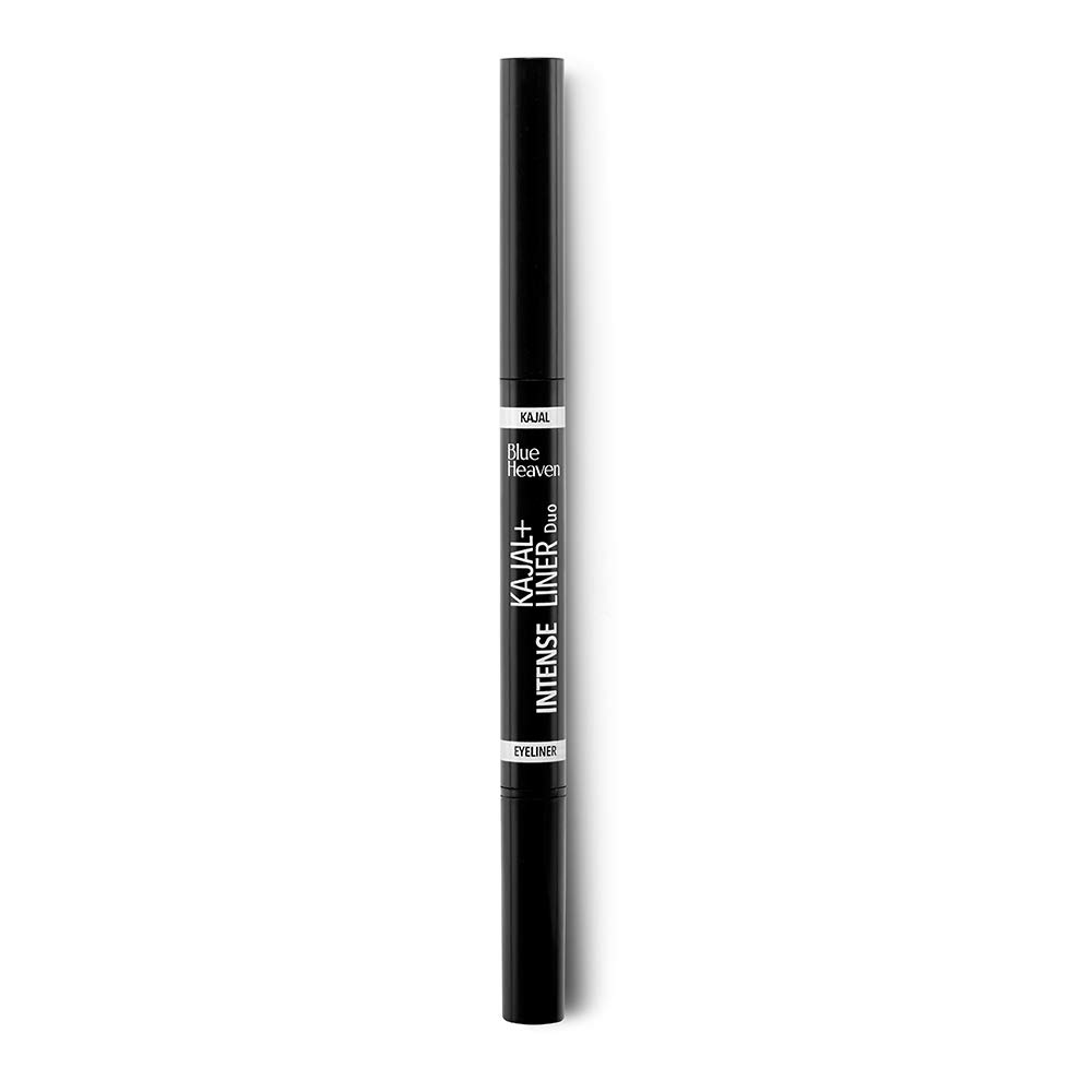 Blue Heaven Intense Duo Kajal + Eyeliner Stick, Black(0.55Ml+0.30Gm), Matte Finish