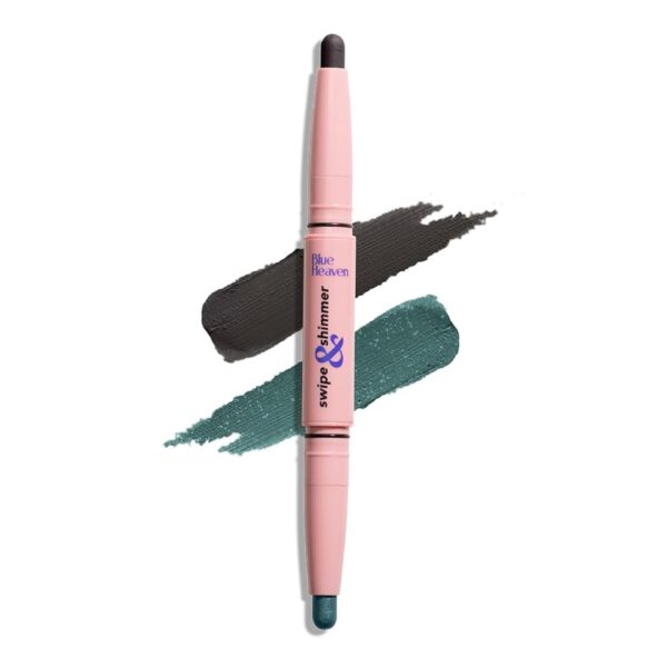 Blue Heaven Swipe & Shimmer Eye Shadow infused with Primer, Smudge Proof, Eye Shadow Stick Dual ended - Smoky Night Jade, 2.2g