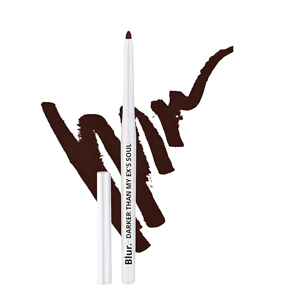 Blur India Darker Than My Ex's Soul Kajal & Lip Liner | Non Smudge, Long Lasting, Super Pigmented, Water-proof | Enriched with Shea Butter and Vitamin-E | 35g | Deep Brown
