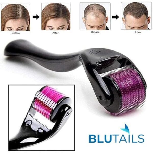 Blutails Derma Roller for Skin Care and Hair Growth | Helps with Smoother, Firmer, and More Youthful-looking skin | Helps with Thinning hair, Hair loss, and Improving Overall...