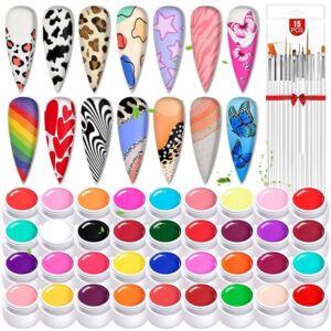 BOLT BEE 36 Colors Nail UV Gel Finish Kit Soak Off LED Nail Art Pure Color Pod Polish BOLT BEE Gel Nail Polish (Multicolor),5 Milliliters