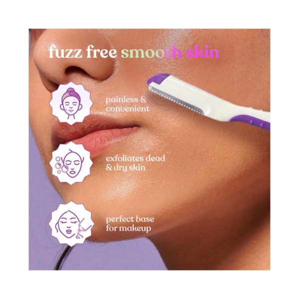 Bombae NOFuzzGIVEN Face Razor For Women - White, Purple (3Pcs) - Bombae