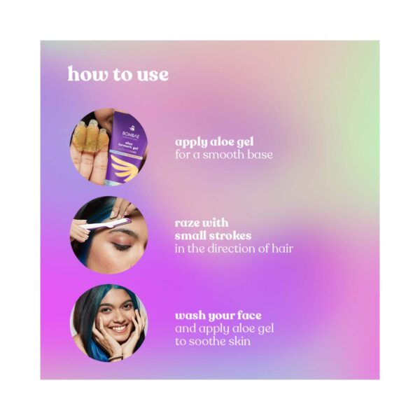 Bombae NOFuzzGIVEN Face Razor For Women - White, Purple (3Pcs) - Bombae