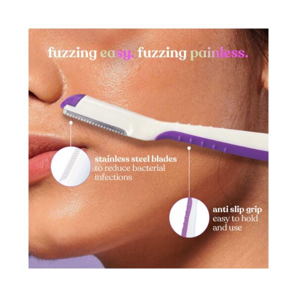 Bombae NOFuzzGIVEN Face Razor For Women - White, Purple (3Pcs) - Bombae
