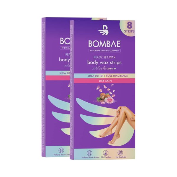 Bombae Ready Set Body Wax Strips for Dry Skin - (10Pcs) - Bombae
