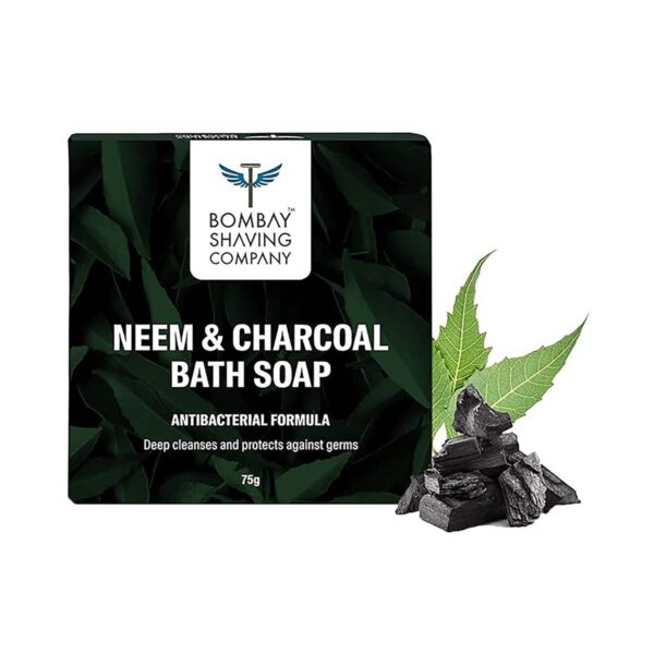 Bombay Shaving Company Charcoal Face Wash (100 g) + Neem & Charcoal Bath Soap (3 pcs) For Men Combo - Bombay Shaving Company