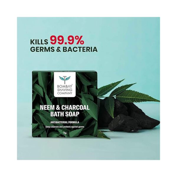 Bombay Shaving Company Charcoal Face Wash (100 g) + Neem & Charcoal Bath Soap (3 pcs) For Men Combo - Bombay Shaving Company