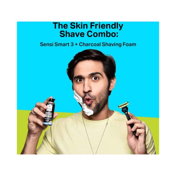 Bombay Shaving Company Sensi Smart 3 Razor and Charcoal Shaving Foam Grooming Kit (3 Pcs) - Bombay Shaving Company