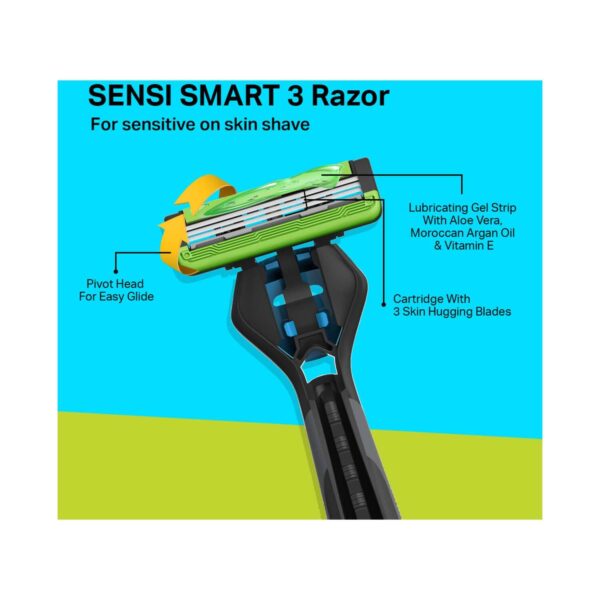 Bombay Shaving Company Sensi Smart 3 Razor and Charcoal Shaving Foam Grooming Kit (3 Pcs) - Bombay Shaving Company