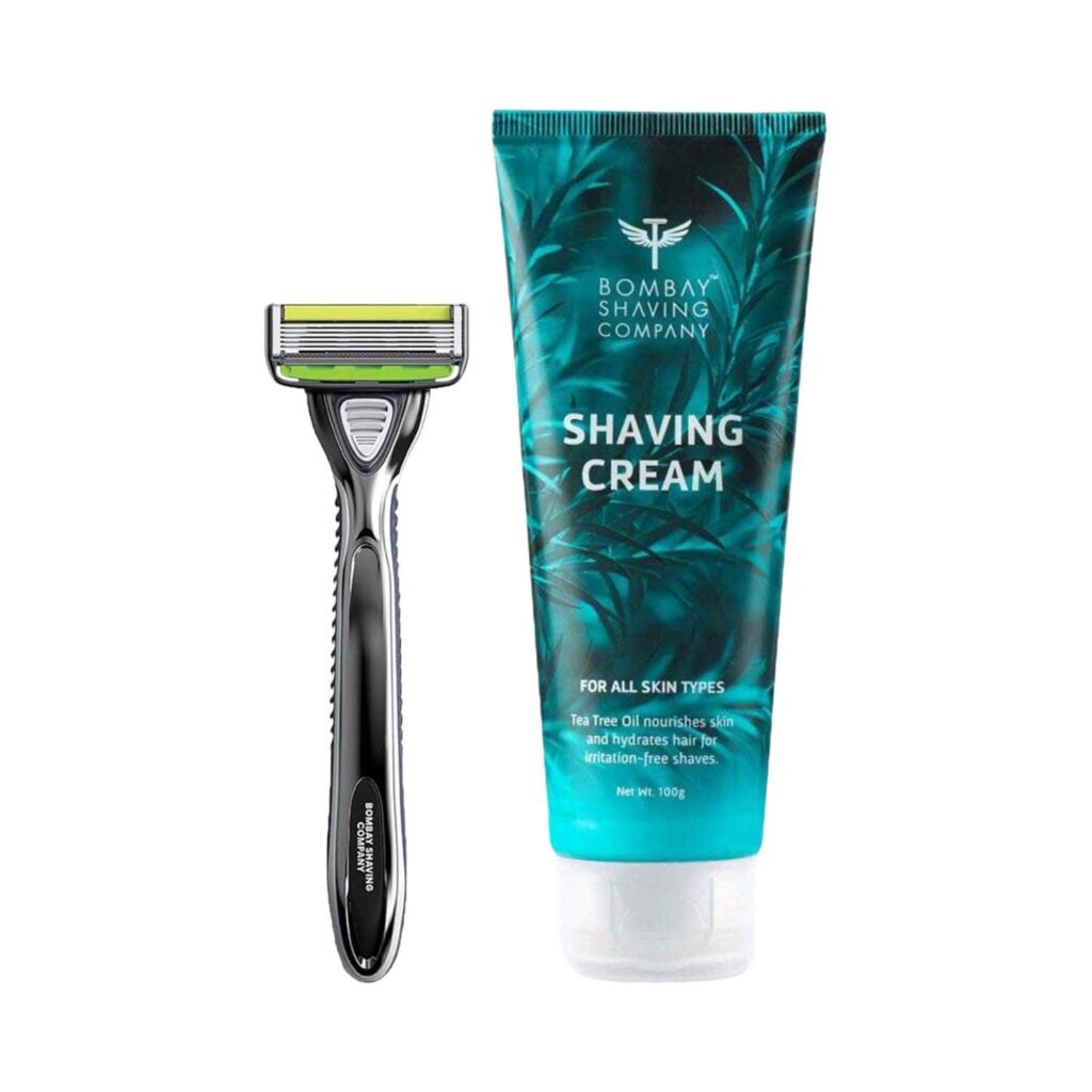 Bombay Shaving Company Shaving Cream & Sensi Flo 6 Razor For Men Combo - Bombay Shaving Company