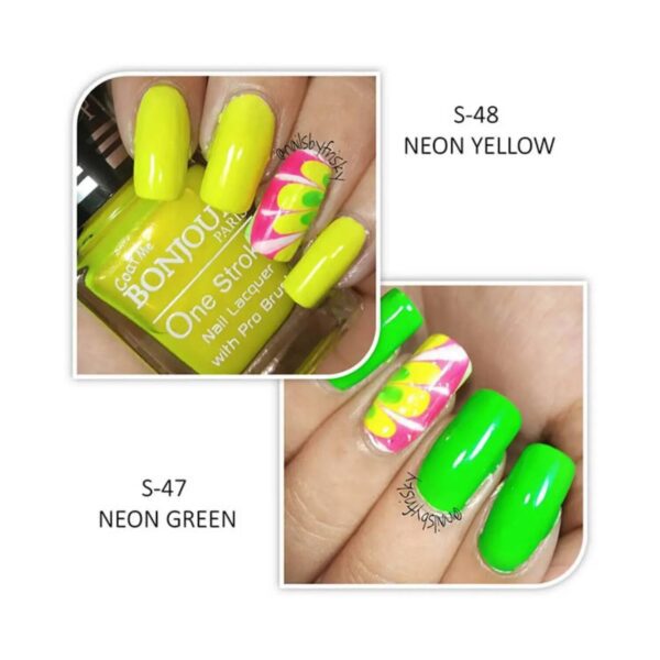 Bonjour Paris Coat Me Neon Satin Matte Nail Polish - 48 Fluorescent Yellow (9ml) - Bonjour Paris