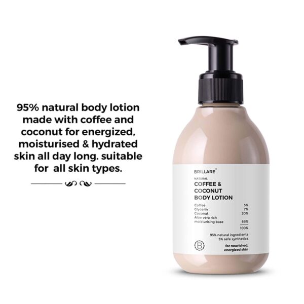 Brillare Coffee & Coconut Body Lotion for Energized & Moisturised Skin (200 ml) - Brillare