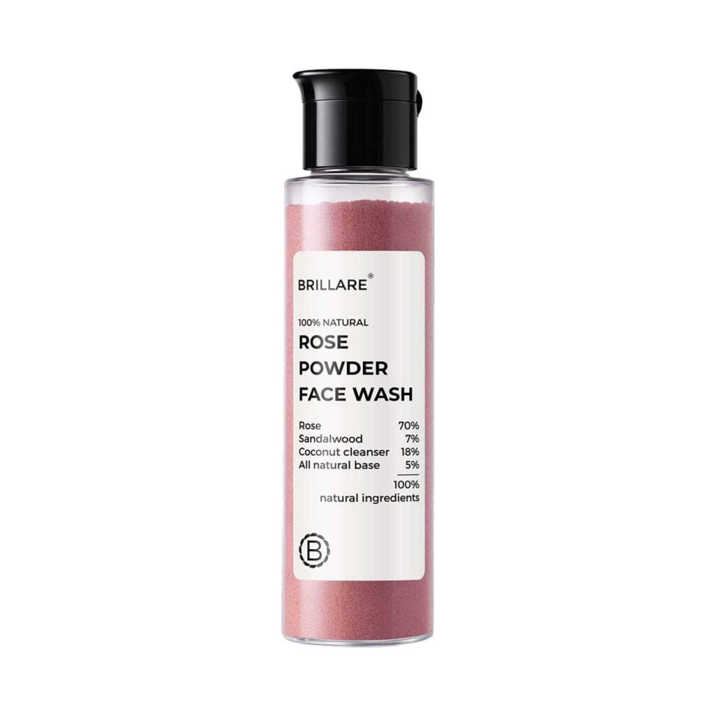 Brillare Rose Powder Face Wash For Well Hydrated Younger Looking Skin (30g) - Brillare