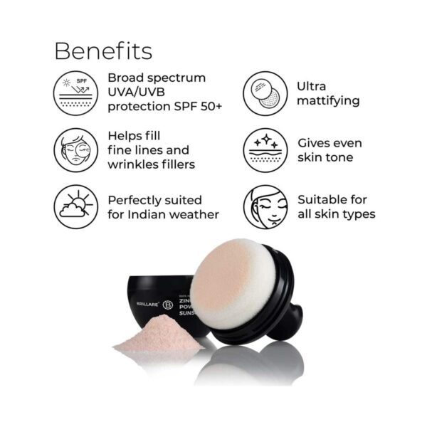 Brillare Zinc Powder Sunscreen SPF 50 (4g) - Brillare