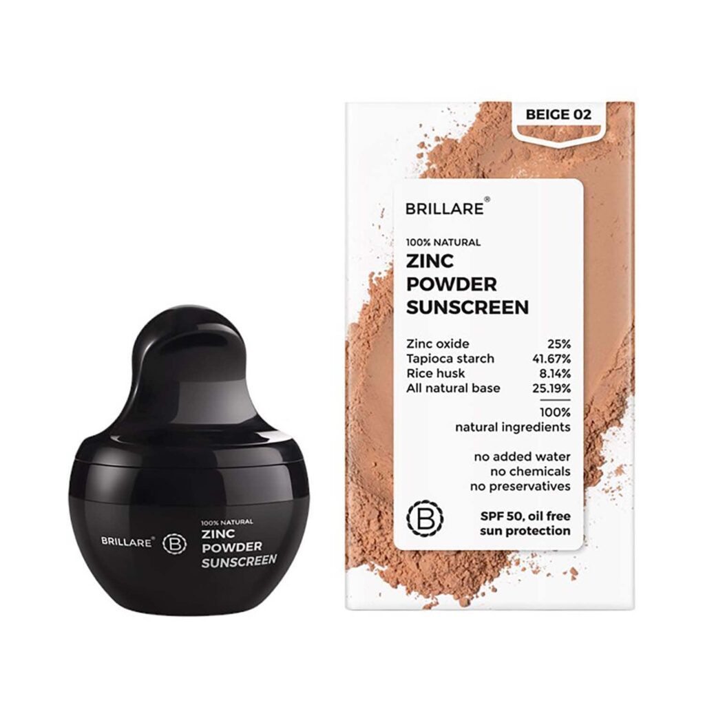 Brillare Zinc Powder Sunscreen SPF 50 - Beige 02 (4 g) - Brillare