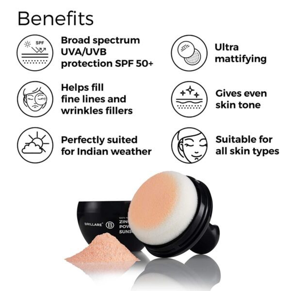 Brillare Zinc Powder Sunscreen SPF 50 - Beige 02 (4 g) - Brillare