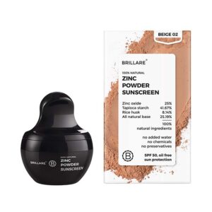 Brillare Zinc Powder Sunscreen SPF 50 - Beige 02 (4 g) - Brillare
