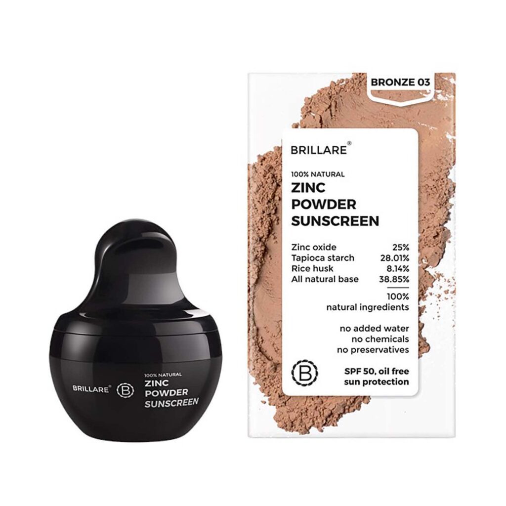 Brillare Zinc Powder Sunscreen SPF 50 - Bronze 03 (4 g) - Brillare
