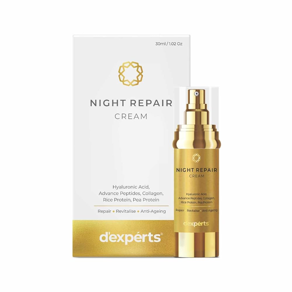 Brinton d'experts Night Repair Cream with Hyaluronic Acid, Collagen, Peptides, Rice & Pea Protein | Reduces Fine Lines, Wrinkles & Dark Spots | Provides Even Skin Tone |For Men...
