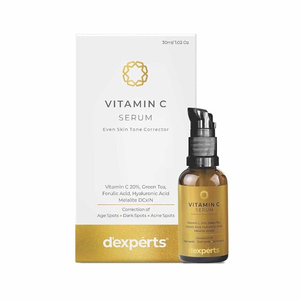 Brinton d'experts Vitamin C Serum with Green Tea, Ferulic Acid, Hyaluronic Acid | Correction of Age Spots, Dark Spots & Acne Spots | Reduces Fine Lines & Wrinkles | For All Skin...