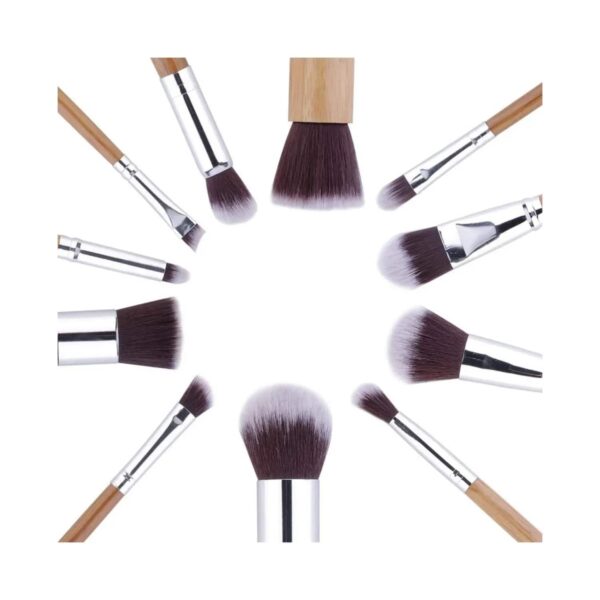 Bronson Professional Bamboo Makeup Brush Set with Storage Pouch (11Pcs) - Bronson Professional