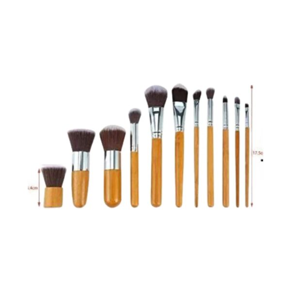 Bronson Professional Bamboo Makeup Brush Set with Storage Pouch (11Pcs) - Bronson Professional