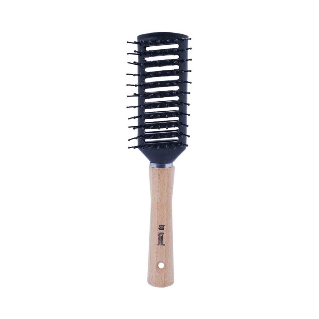 Bronson Professional Basic Flat Wooden Handle Hair Brush - Bronson Professional