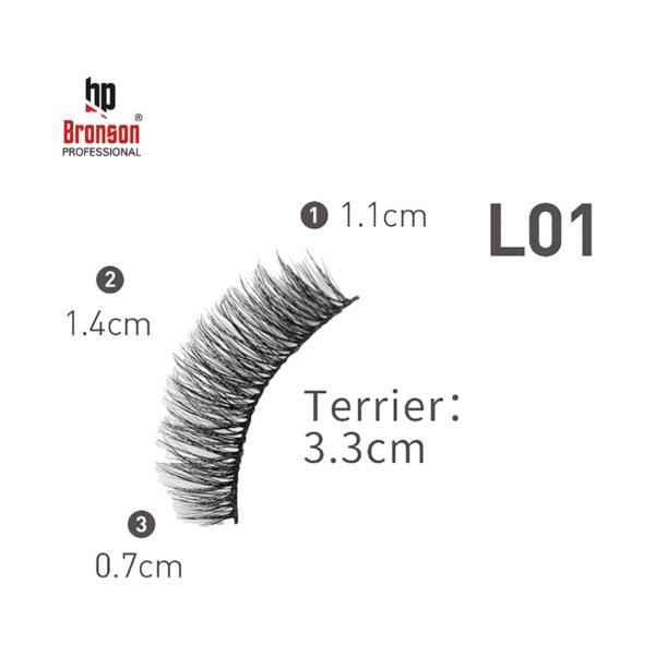 Bronson Professional Eyelash Set 3D False Long & Natural Eye Makeup L01 (10 Pair) - Bronson Professional