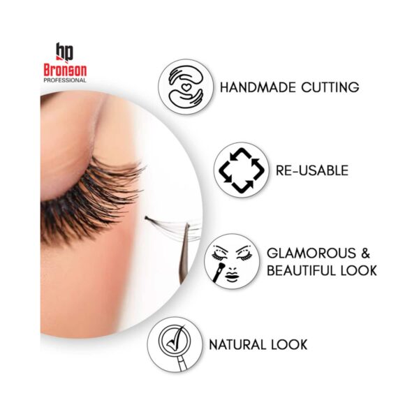 Bronson Professional Eyelash Set 3D False Long & Natural Eye Makeup L04 (10 Pair) - Bronson Professional