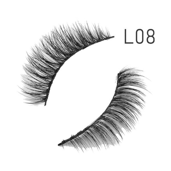 Bronson Professional Eyelash Set 3D False Long & Natural Eye Makeup L08 (10 Pair) - Bronson Professional
