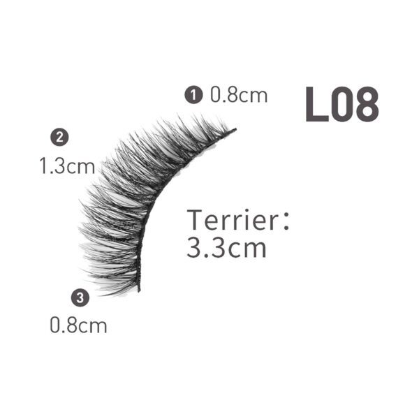 Bronson Professional Eyelash Set 3D False Long & Natural Eye Makeup L08 (10 Pair) - Bronson Professional