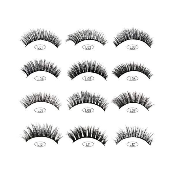 Bronson Professional Eyelash Set 3D False Long & Natural Eye Makeup L08 (10 Pair) - Bronson Professional