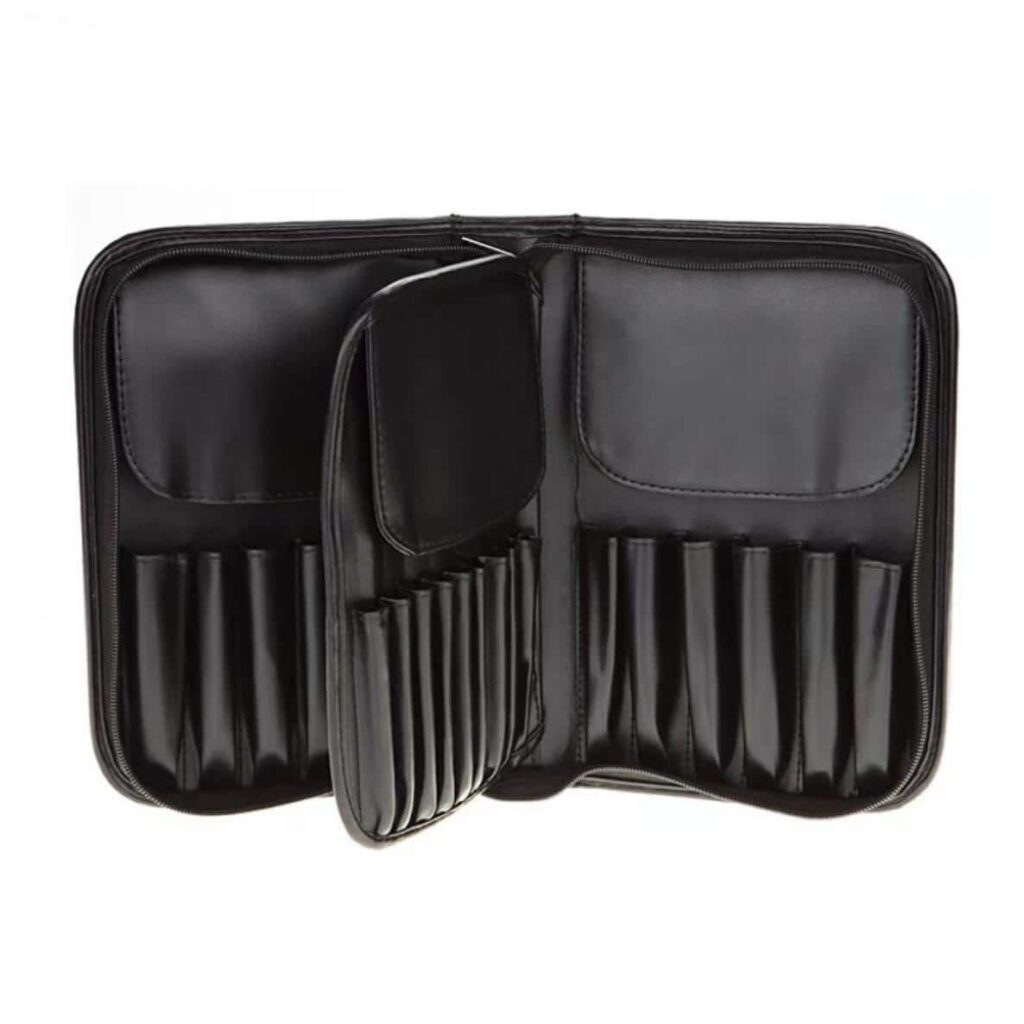 Bronson Professional Makeup Brush Handbag Multi Compartment Organizer Storage Case - Black - Bronson Professional