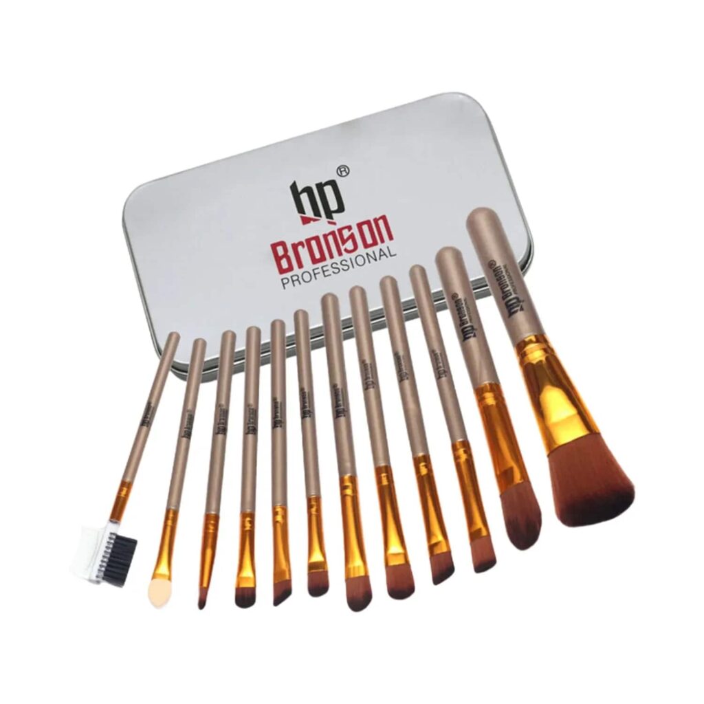 Bronson Professional Mini Makeup Brush Set with Storage Box (12Pcs) - Bronson Professional