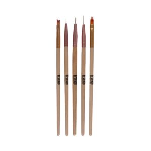 Bronson Professional Nail Art Ombre Brush & Gel Liner Brush Set - Brown (5pcs) - Bronson Professional