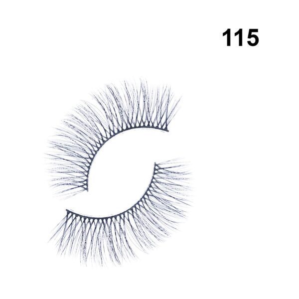 Bronson Professional Pair 6D Long & Natural False Eyelashes - 115 - Black (10 Pairs) - Bronson Professional
