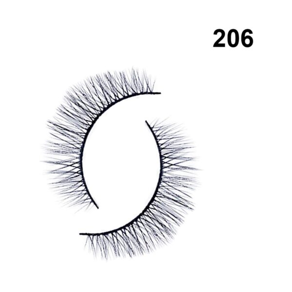 Bronson Professional Pair 6D Long & Natural False Eyelashes - 206 - Black (5 Pairs) - Bronson Professional
