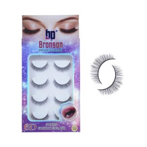 Bronson Professional Pair 6D Long & Natural False Eyelashes - 206 - Black (5 Pairs) - Bronson Professional