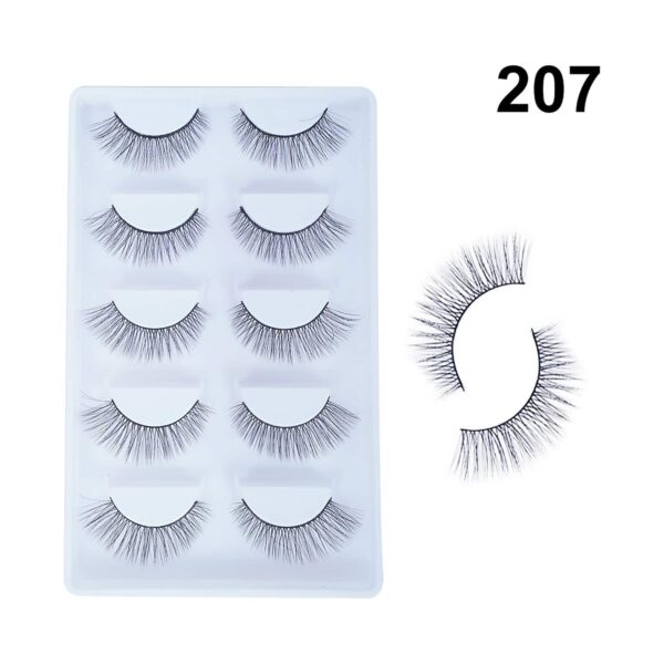 Bronson Professional Pair 6D Long & Natural False Eyelashes - 207 - Black (5 Pairs) - Bronson Professional