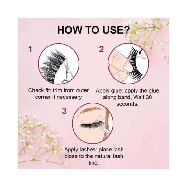 Bronson Professional Pair 6D Long & Natural False Eyelashes - 207 - Black (5 Pairs) - Bronson Professional