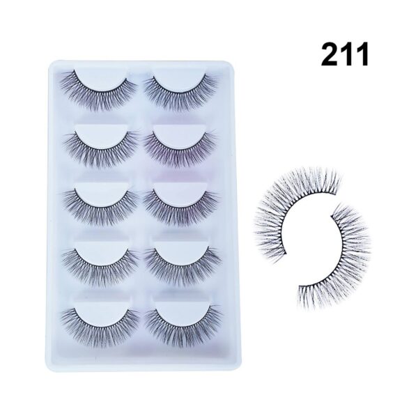 Bronson Professional Pair 6D Long & Natural False Eyelashes - 211 - Black (5 Pairs) - Bronson Professional