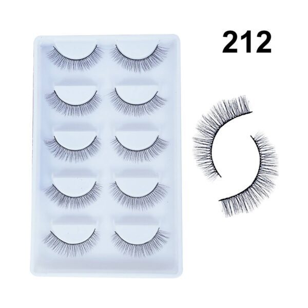 Bronson Professional Pair 6D Long & Natural False Eyelashes - 212 - Black (5 Pairs) - Bronson Professional