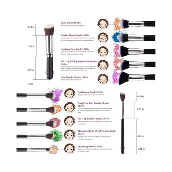 Bronson Professional Premium Makeup Brush Set (10Pcs) - Bronson Professional