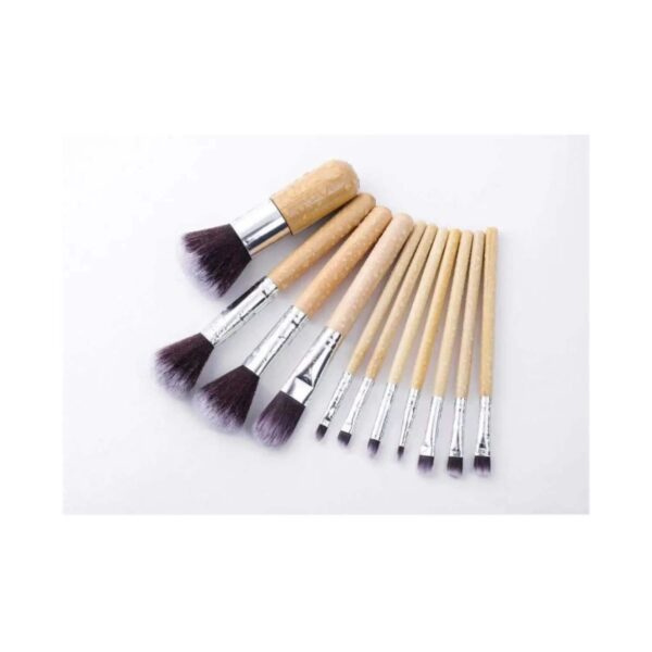 Bronson Professional Super Soft Bristles HD Finish Bamboo Makeup Brush Set with Pouch (11Pcs) - Bronson Professional