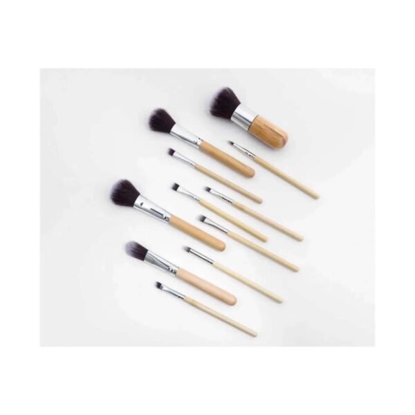 Bronson Professional Super Soft Bristles HD Finish Bamboo Makeup Brush Set with Pouch (11Pcs) - Bronson Professional