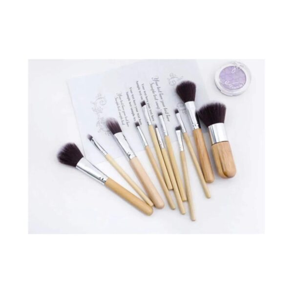 Bronson Professional Super Soft Bristles HD Finish Bamboo Makeup Brush Set with Pouch (11Pcs) - Bronson Professional