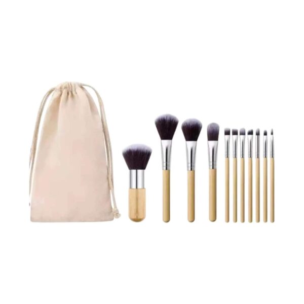 Bronson Professional Super Soft Bristles HD Finish Bamboo Makeup Brush Set with Pouch (11Pcs) - Bronson Professional